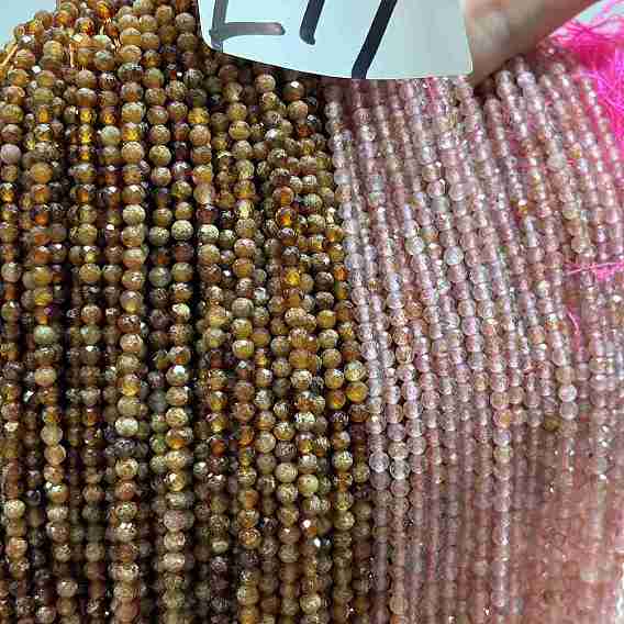 Natural Mixed Stone Beads Strands, Faceted, Round, Grade A