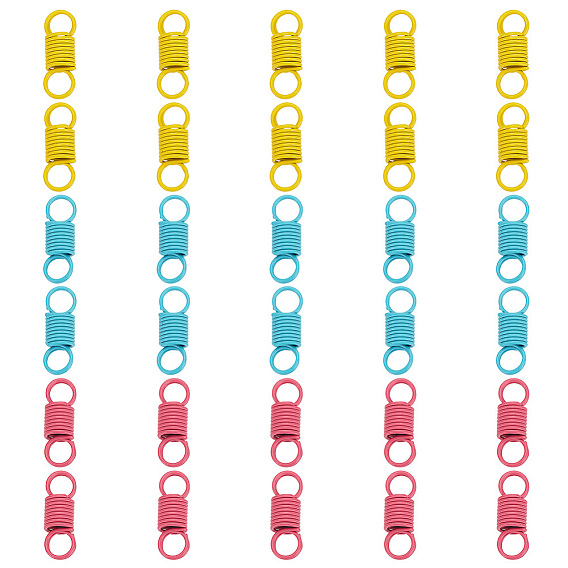 30 шт. 3 цвета окрашенные распылением углеродистая сталь пружина с двумя отверстиями соединительные подвески, спиральные пружинные звенья растяжения