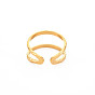 304 Stainless Steel Double Line Open Cuff Ring for Women