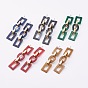 Acrylic & CCB Plastic Link Chain Dangle Stud Earrings, with Stainless Steel Pins and Ear Nuts, Rectangle & Oval