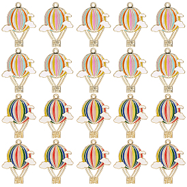 20 шт 2 цвета сплава эмалевые подвески, золотой свет, воздушный шар