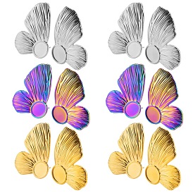 304 Stainless Steel Butterfly Stud Earrings, Jewely for Women, Left and Right