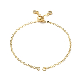 Покрытие стойки латунным кабелем звено цепи изготовление браслета, с кубического циркония, изготовление браслетов-слайдеров, подходит для разъема-шарма