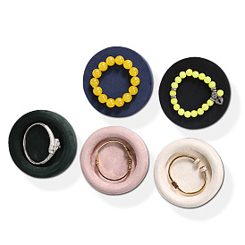 Velvet Jewelry Bracelet Gift Storage Tray Boxes, Flat Round/Suqare