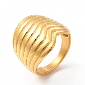 Ионное покрытие (ip) 304 кольца из нержавеющей стали для мужчин и женщин, широкие полосатые кольца