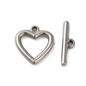 304 Stainless Steel Toggle Clasps, Heart