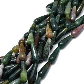 Natural Indian Agate Beads Strands, Waterdrop