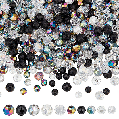 400 шт 10 цвета гальванические стеклянные бусины, круглые, граненые