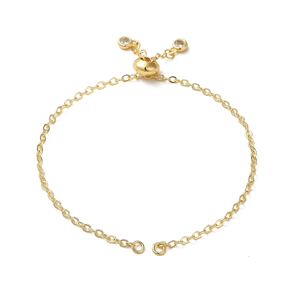 Покрытие стойки латунным кабелем звено цепи изготовление браслета, с кубического циркония, изготовление браслетов-слайдеров, подходит для разъема-шарма