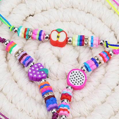 Colorful Children's Friendship Bracelet - Apple Dragon Fruit Soft Clay Fruit Series Woven Bracelet