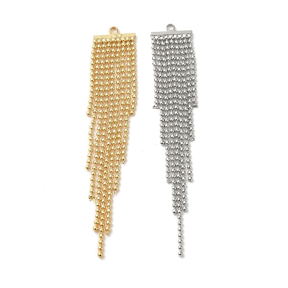 Кулон с кисточками из латунной шариковой цепочки