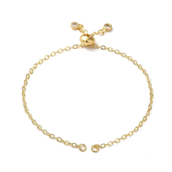 Покрытие стойки латунным кабелем звено цепи изготовление браслета, с кубического циркония, изготовление браслетов-слайдеров, подходит для разъема-шарма