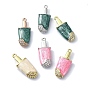 Подвески из кубического циркония с покрытием из латуни, с эмалью, мороженое, долговечный, без свинца и без кадмия