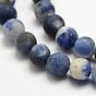 Natural Sodalite Beads Strands, Frosted, Round, Dyed