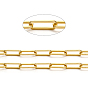 Brass Paperclip Chains, Flat Oval, Drawn Elongated Cable Chains, Soldered, Long-Lasting Plated