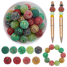 36 шт 9 стили акриловые бусины, блеск бисера, с блестками / пайеткой, круглые