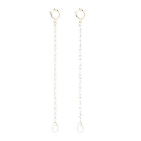Creative Round Plastic Pear Beads Earring Strap, Brass Cuff Earring with Long Tassel, Bluetooth Headset Anti-lost Earrings
