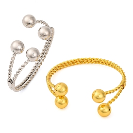 Round Balls Brass Cuff Bangles for Women, Lead Free & Cadmium Free