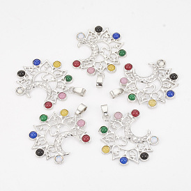 Chakra Jewelry, Alloy Gemstone Pendants, Moon