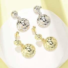 Полукруглые латунные серьги-гвоздики с подвесками, без кадмия и без свинца, стойки покрытие, долговечный