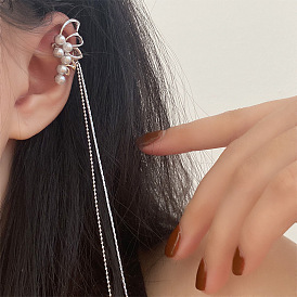 Minimalist Design Non-pierced Ear Cuff with Tassel - Fashionable and Unique.