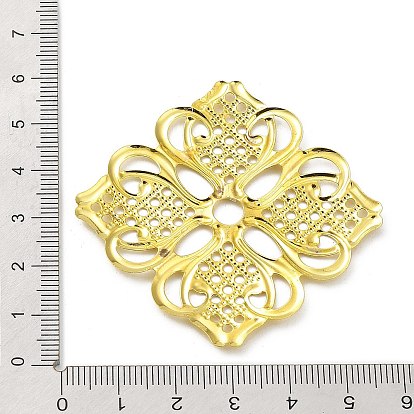 Rack Plating Iron Connector Charms, Flower Links, Etched Metal Embellishments