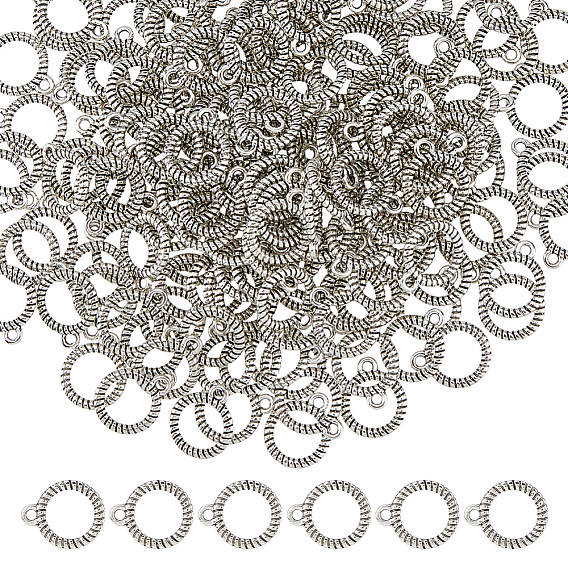200Pcs Tibetan Style Alloy Pendants, Ring Charms