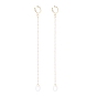 Creative Round Plastic Pear Beads Earring Strap, Brass Cuff Earring with Long Tassel, Bluetooth Headset Anti-lost Earrings