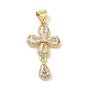 Латунные микро проложить кубического циркония подвески, крест с подвесками в виде слезинок, долговечный, стойки покрытие, без свинца и без кадмия
