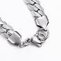 304 Stainless Steel Textured Chain Necklaces, with Lobster Claw Clasps