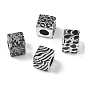 Plating Acylic Enamel European Beads, Large Hole Beads, Cube