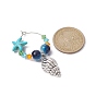 Alloy Wine Glass Charm, with Glass Beads, Synthetic Turquoise Beads and Brass Wine Glass Charm Rings