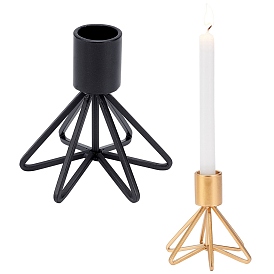 GORGECRAFT 2Pcs 2 Colors Iron Candle Holder, Perfect Home Party Decoration, Column