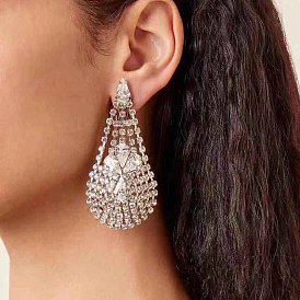 Stylish Multi-layered Mesh Waterdrop Earrings for Women - Retro and Trendy Ear Accessories
