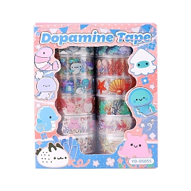 Sea Animal Transparent PET Decorative Tapes, for Arts, DIY Crafts, Journals, Planners, Scrapbook, Wrapping