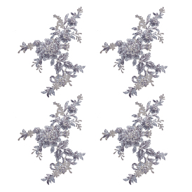 Цветочная вышивка полиэстер пришивные аппликации, с пластиковыми пайетками, украшение для свадебного платья своими руками, Cheongsam