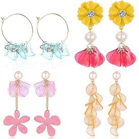 Boho Chic Tassel Earrings - Elegant and Versatile Floral Petal Dangles
