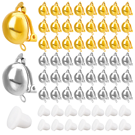 40 шт. 2 цвета детали клипс из латуни, с петлями и пластиковым зажимом из 40 шт. на подушечках серег