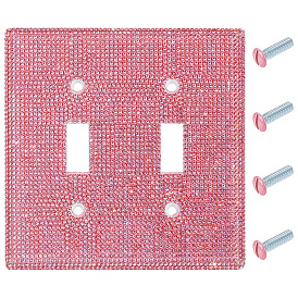 Настенная розетка из пластикового горного хрусталя, 2-местная крышка электрической розетки для кулисного выключателя, с винтами, квадратный