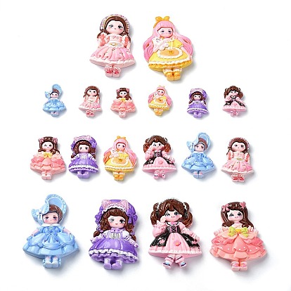 Мультяшные девушки из непрозрачной смолы декодируют кабошоны, кукла