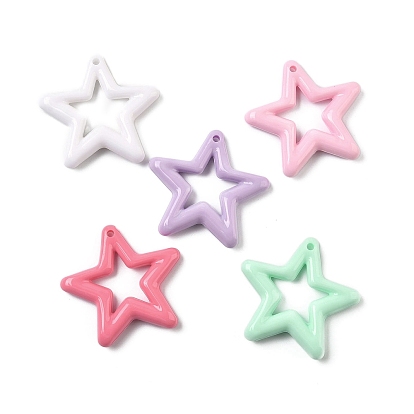 Непрозрачные акриловые подвески, звезды прелести