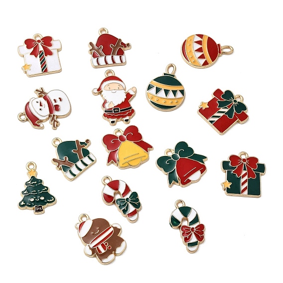 Рождественские эмали сплава подвески, золотые