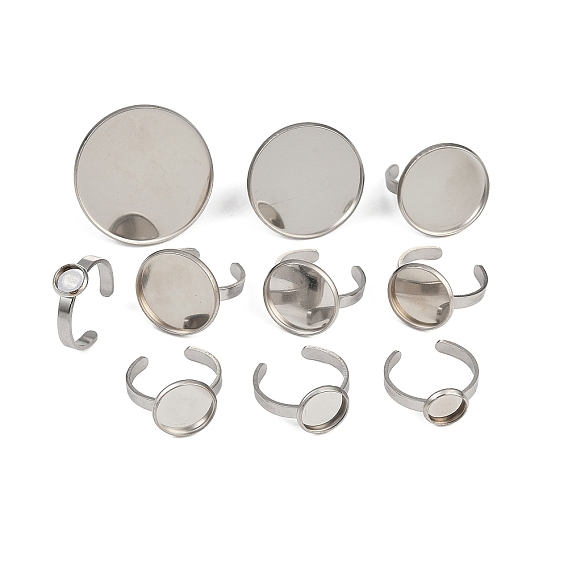 304 компоненты манжетного кольца из нержавеющей стали, настройки кольца чашки безеля, плоско-круглые