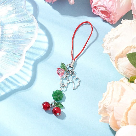 Стеклянная вишня мобильные аксессуары, мобильные ремни для украшений сумок