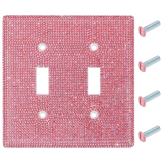 Настенная розетка из пластикового горного хрусталя, 2-местная крышка электрической розетки для кулисного выключателя, с винтами, квадратный