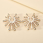 Exaggerated Fashion Sunflower Alloy Imitation Pearl Crystal Earrings Luxurious Ear Jewelry