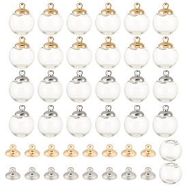 Комплекты кулонов своими руками, включая круглые шаровые бутылки из механизированного выдувного стекла, для серег или поделок, с латунными скобами