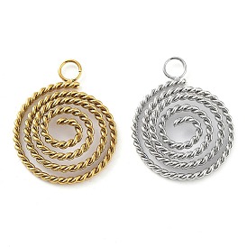 304 Stainless Steel Pendants, Spiral Charm