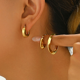 201 Stainless Steel Classic Minimalist Ring Hoop Earrings