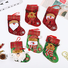 Christmas Decorative Socks Cartoon Santa Claus Socks Pendant Christmas Tree Ornament Socks